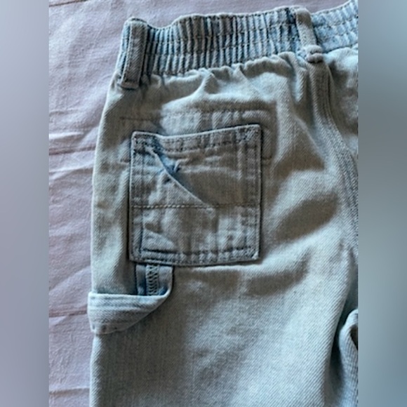Vintage OshKosh B'gosh Carpenter Shorts Toddler Boys 2T Light Wash Snap Button - Picture 8 of 11
